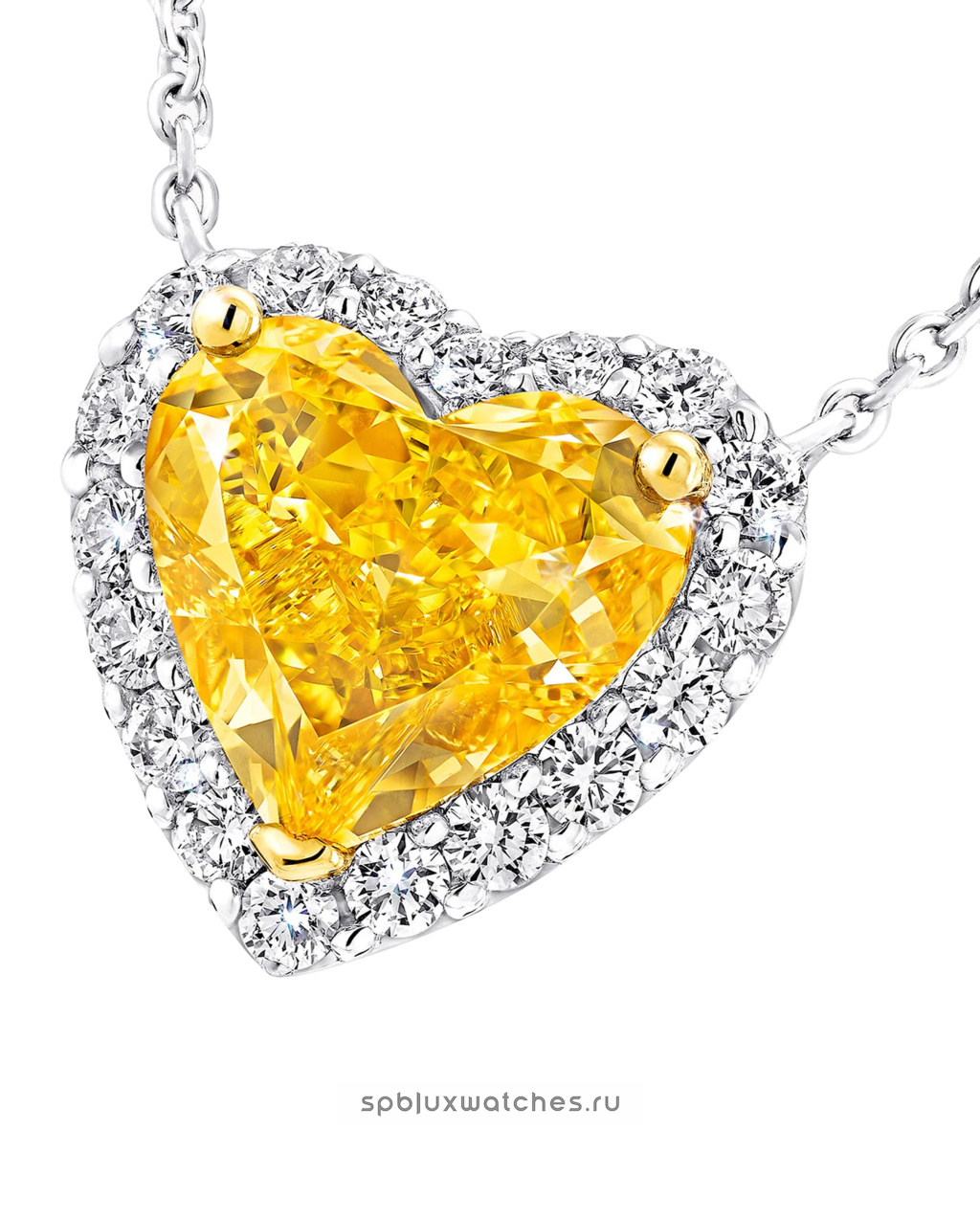 Подвеска Graff Icon Heart Shape Yellow and White Diamond Pendant RGP845