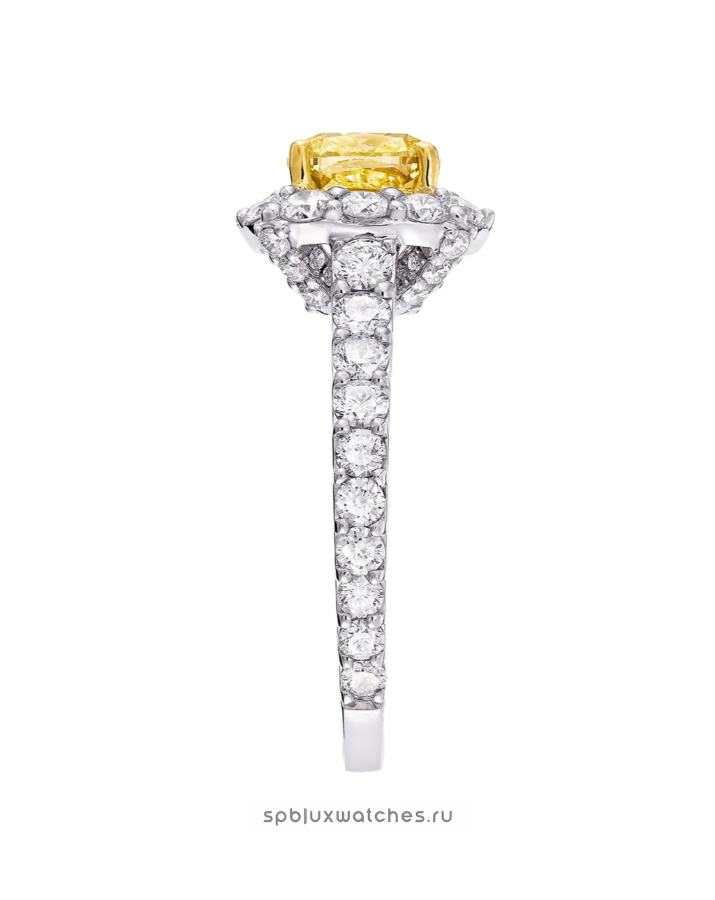 Кольцо для помолвки Graff Icon Cushion Cut Yellow and White Diamond Engagement Ring RGR734