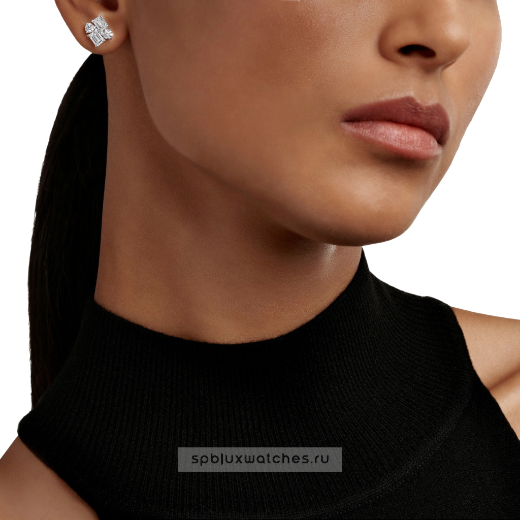 Пусеты Graff Classic Graff Emerald Cut and Round Diamond Earrings RGE1832