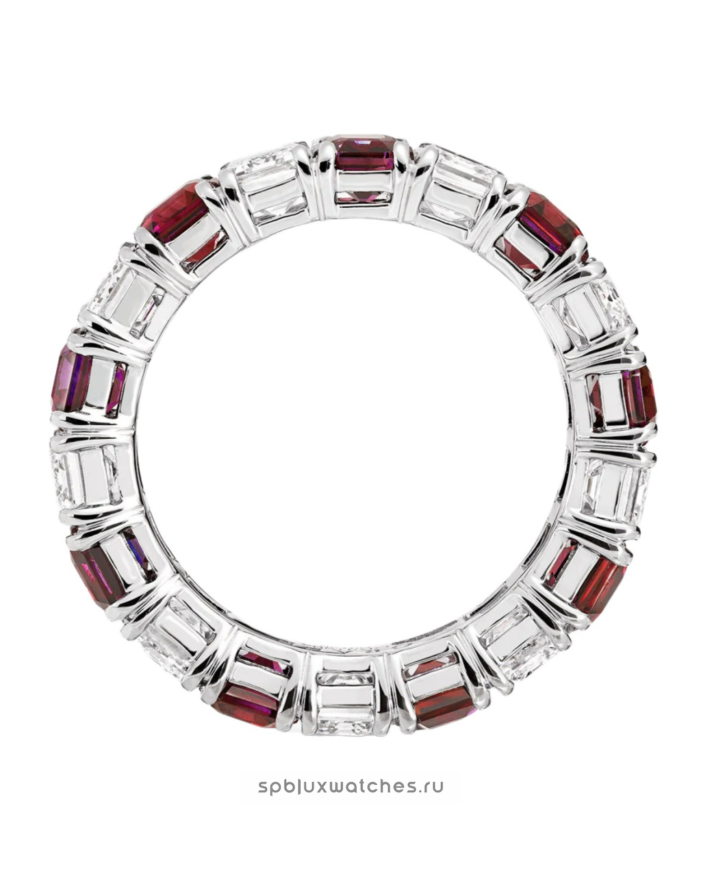 Обручальное кольцо Graff Classic Graff Emerald Cut Ruby and Diamond Wedding Band RER1032