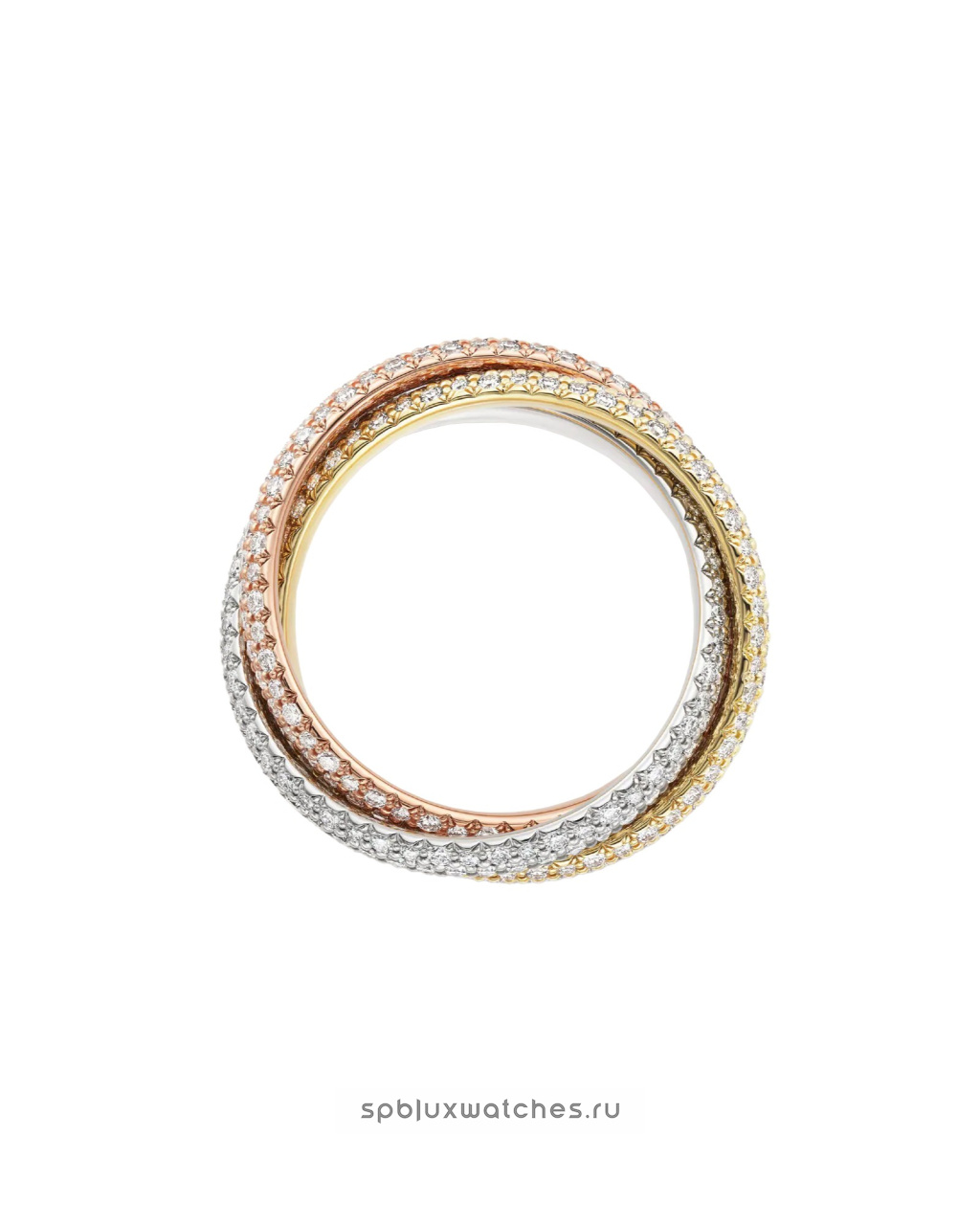 Кольцо Cartier Trinity Paved Ring Classic Model N4778200