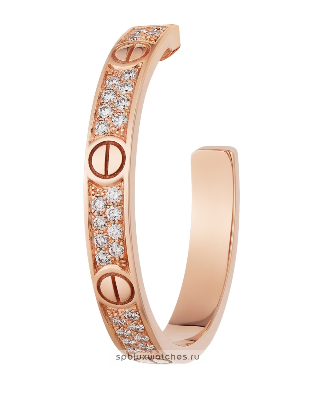 Серьги Cartier Love Hoop Earrings Paved Medium Model N8515192