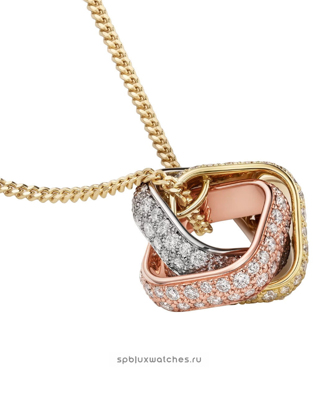 Подвеска Cartier Trinity Paved Cushion Pendant N7424568