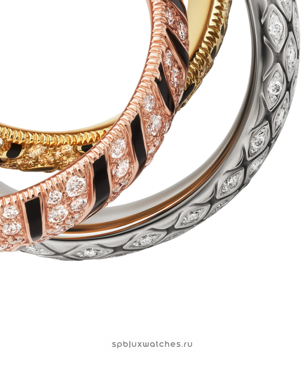 Кольцо Cartier Trinity Paved Lacquer Ring N4814200