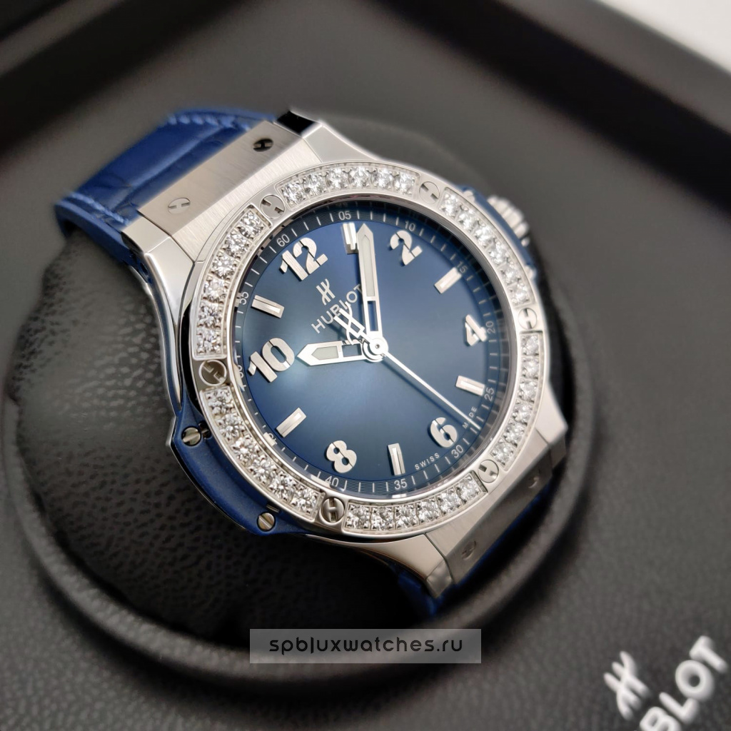 hublot big bang one click steel blue diamonds 39mm