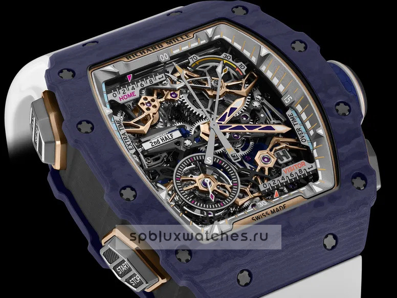 Richard Mille RM 41-01 Tourbillon Flyback Chronograph SoccerDark Blue Quartz TPT