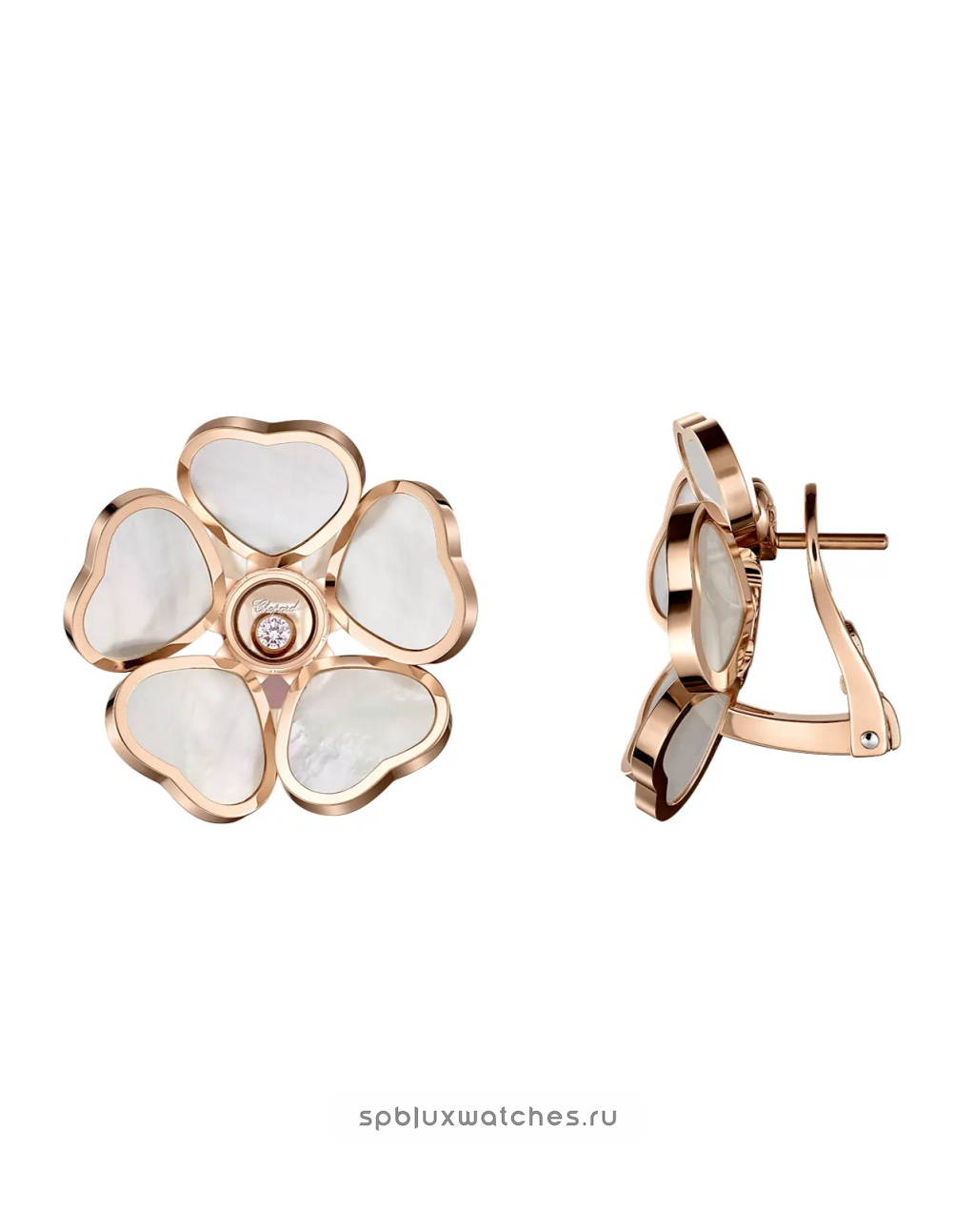 Серьги-клипсы Chopard Happy Hearts Flowers Earclips 84A085-5301