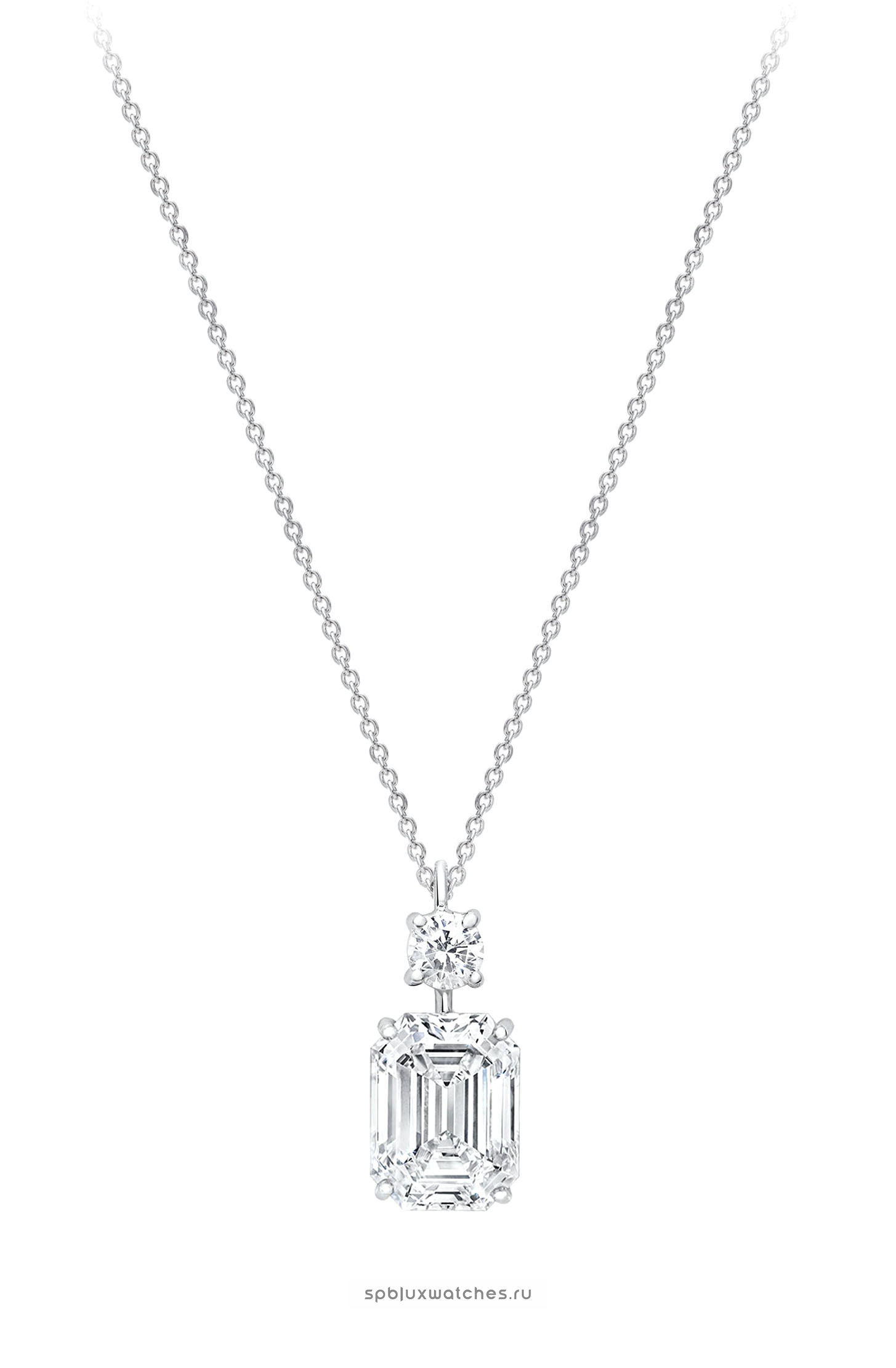 diamond pendant emerald cut