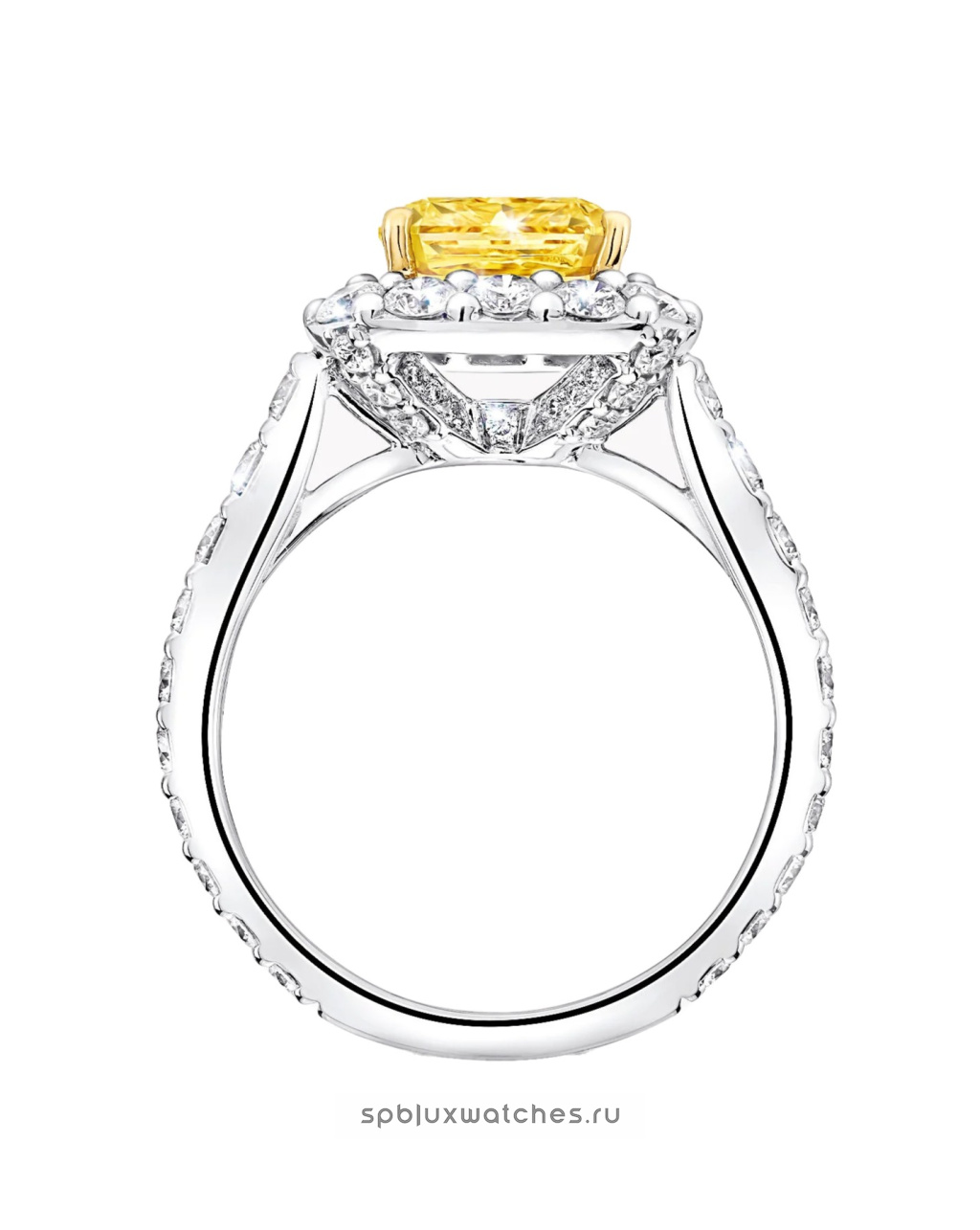 Кольцо для помолвки Graff Icon Radiant Cut Yellow and White Diamond Engagement Ring RGR734