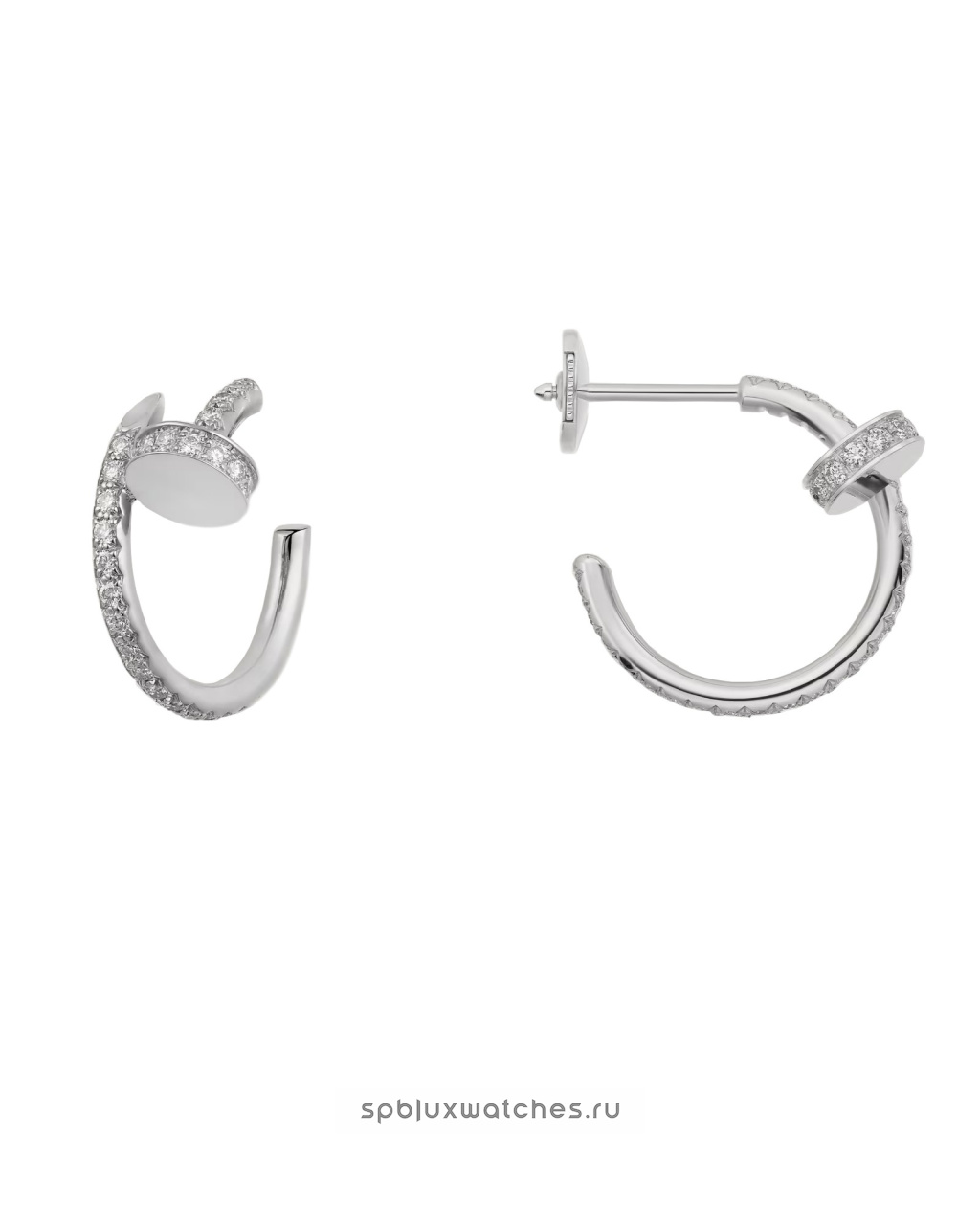 Серьги Cartier Juste un Clou Paved Hoop Earrings Small Model B8301431