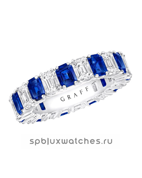 Обручальное кольцо Graff Classic Graff Emerald Cut Sapphire and Diamond Wedding Band RGR1083