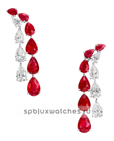 Серьги Graff Classic Graff Pear Shape Ruby and Diamond Earrings RGE1131
