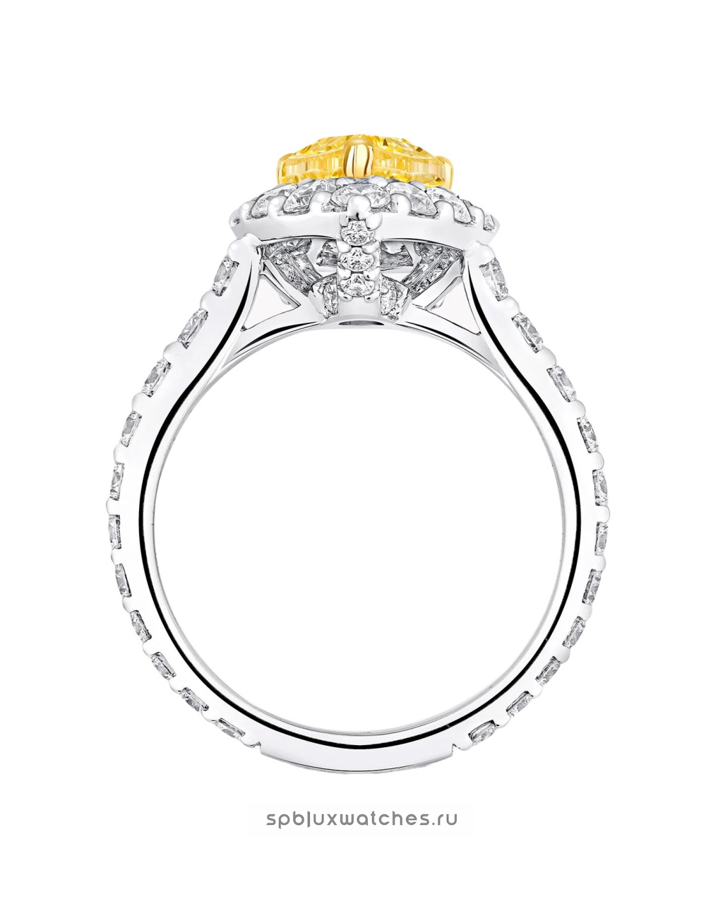 Кольцо для помолвки Graff Icon Pear Shape Yellow Diamond and White Diamond Engagement Ring RGR734