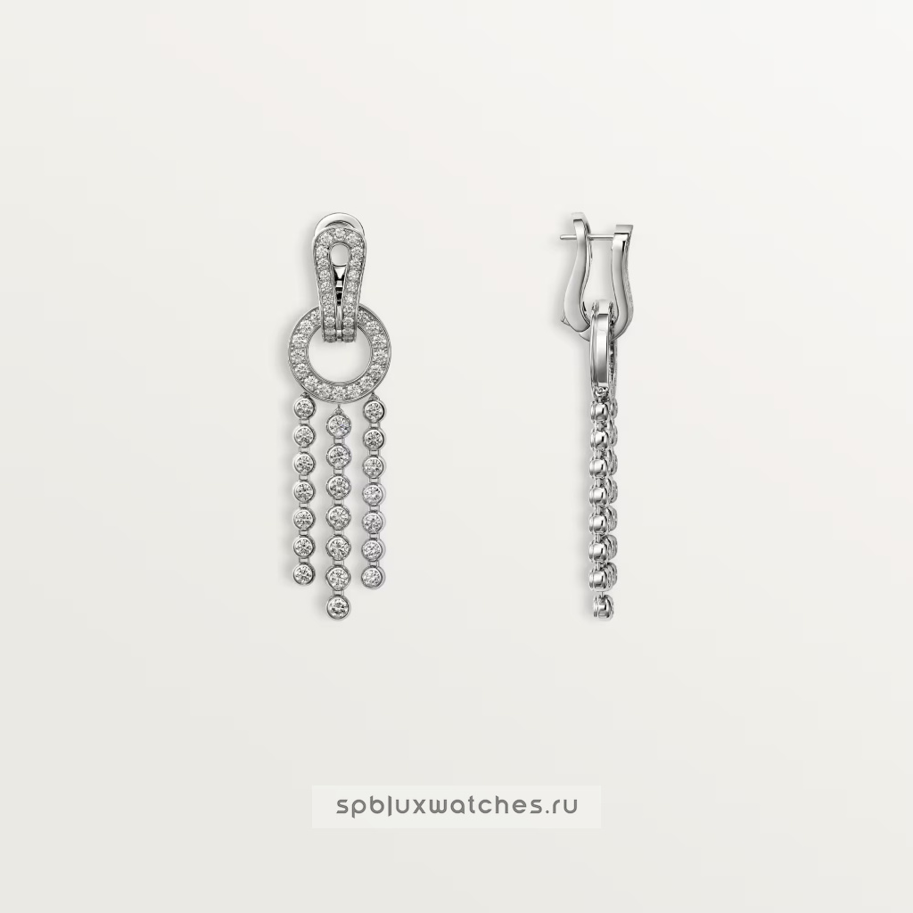 Серьги Cartier Agrafe Earrings, Brilliant-Cut Diamonds, Paved N8515314