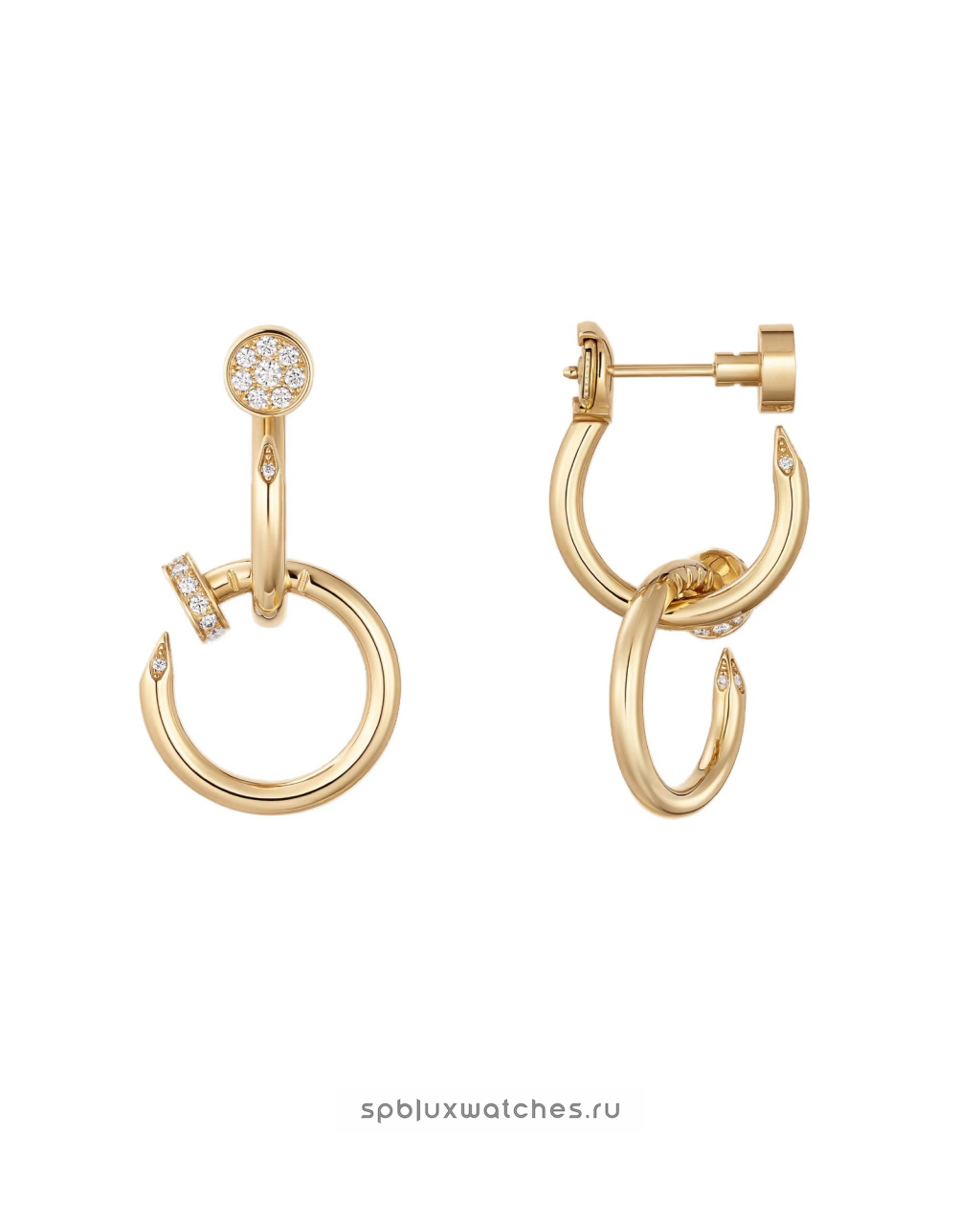 Серьги Cartier Juste un Clou Diamonds Double Earrings B8301504