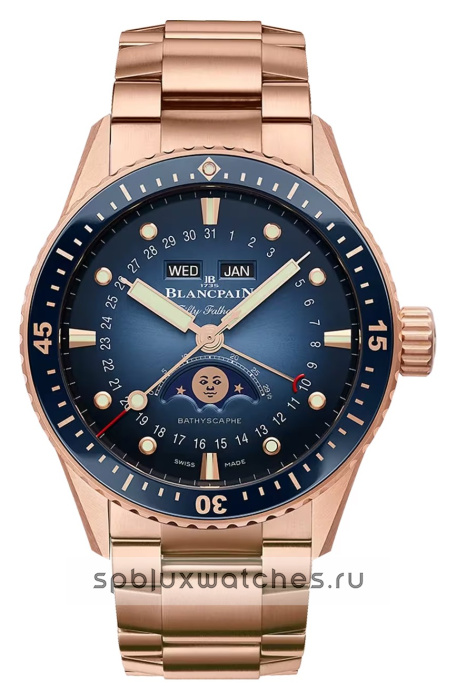 Blancpain Fifty Fathoms Bathyscaphe Quantieme Complet Phases de Lune 43 mm 5054 3640 76S