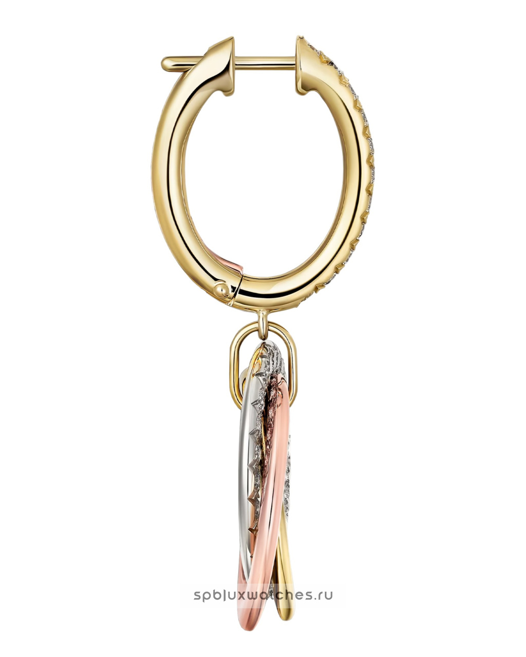 Серьги Cartier Trinity Half-Paved Earrings B8301465