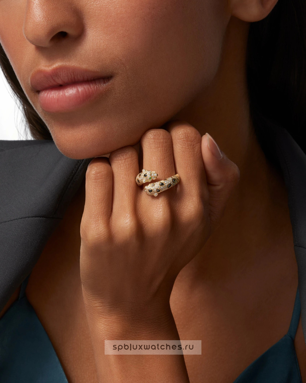 Кольцо Cartier Panthere de Cartier Semi-Paved Ring N4802800
