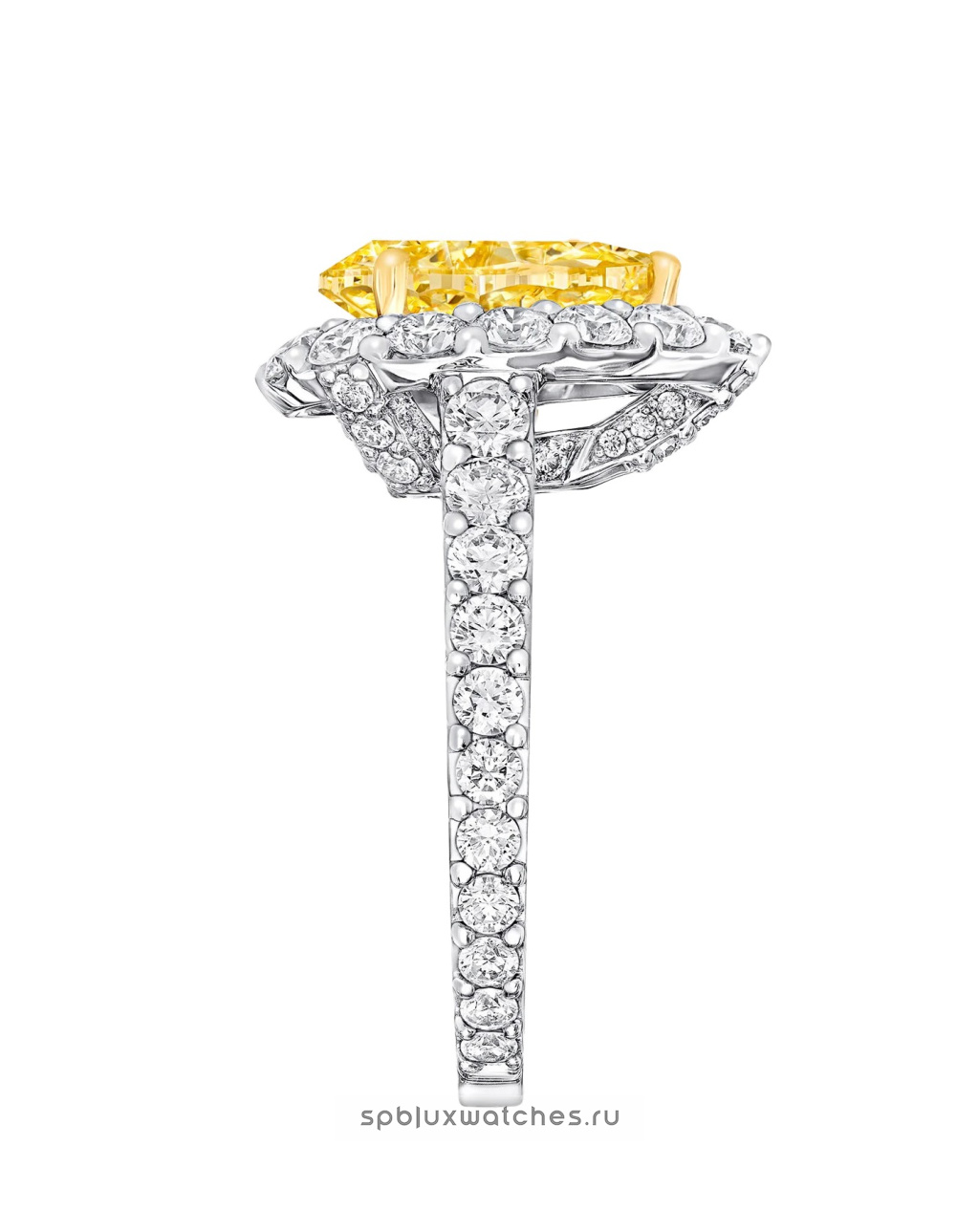 Кольцо для помолвки Graff Icon Pear Shape Yellow Diamond and White Diamond Engagement Ring RGR734
