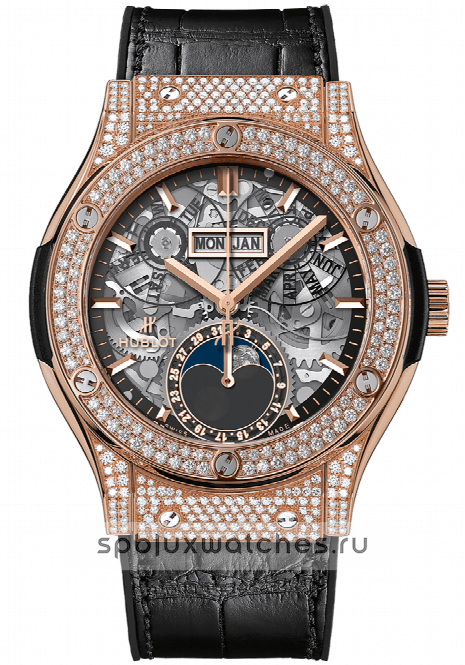 Hublot Classic Fusion Aerofusion Moonphase King Gold Pave 42 mm 547.OX.0180.LR.1704