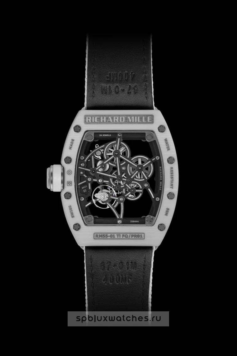 Richard Mille RM 55-01 Manual Winding White Quartz TPT 37.9 x 47.3 mm