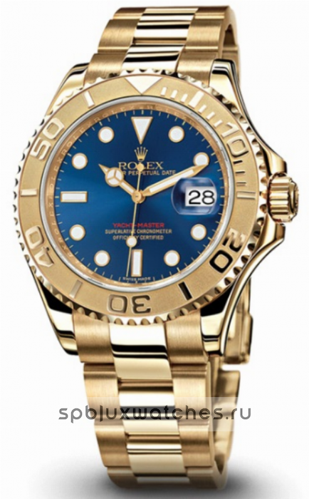 rolex yacht master gold blue