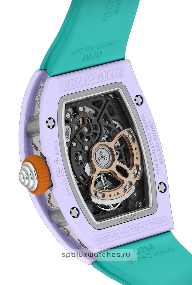 Richard Mille RM 07-01 Automatic Winding Coloured Ceramics Lavender Pink 31.4 x 42.5 mm