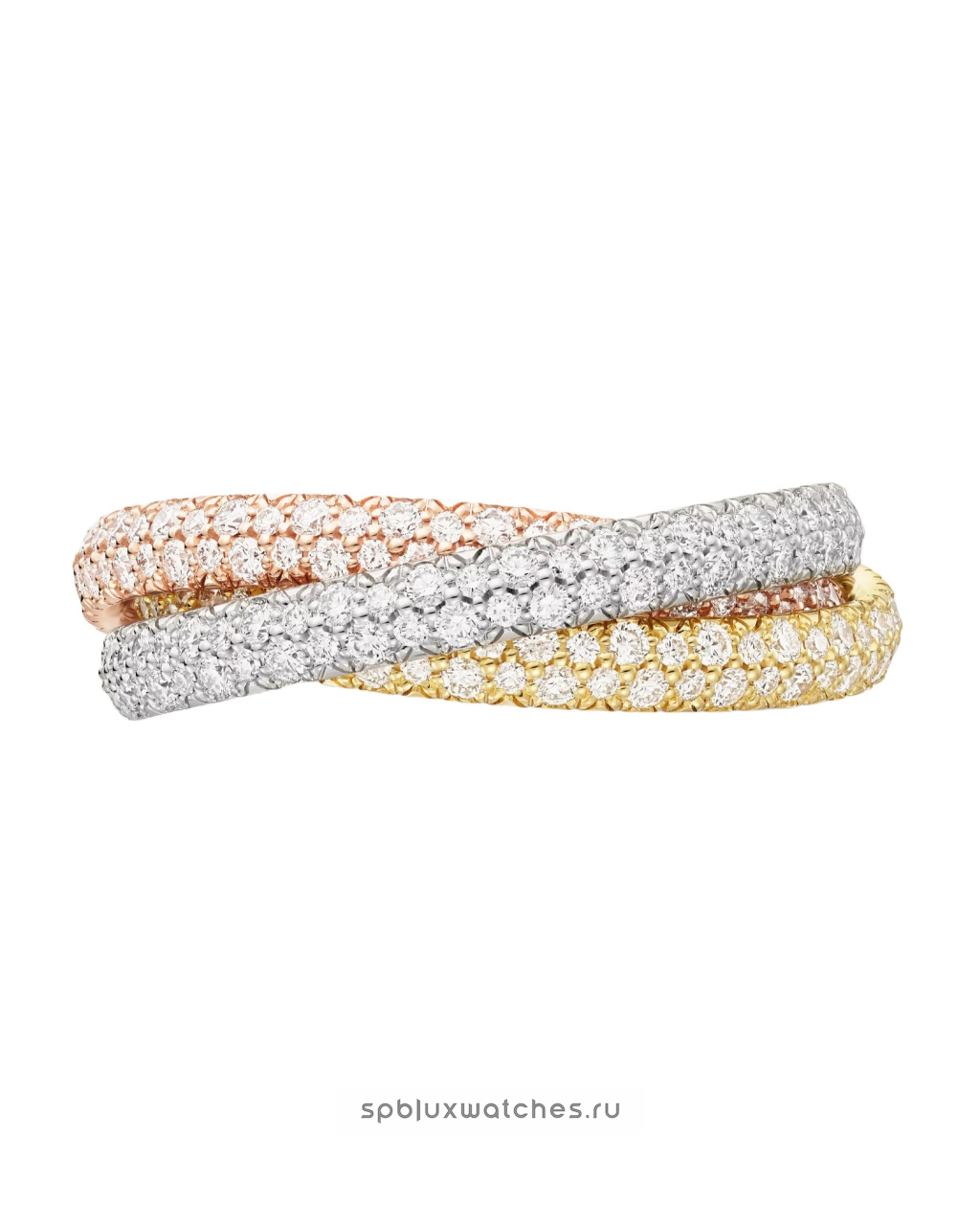 Кольцо Cartier Trinity Paved Ring Small Model N4778100