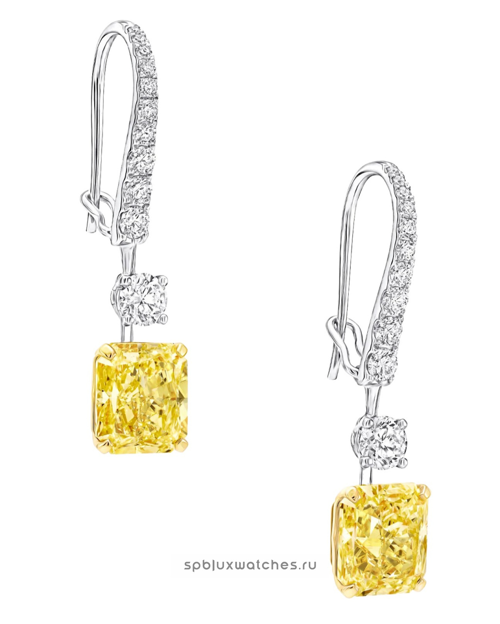 Серьги Graff Classic Graff Radiant Cut Yellow Diamond Solitaire Earrings YRATSW01