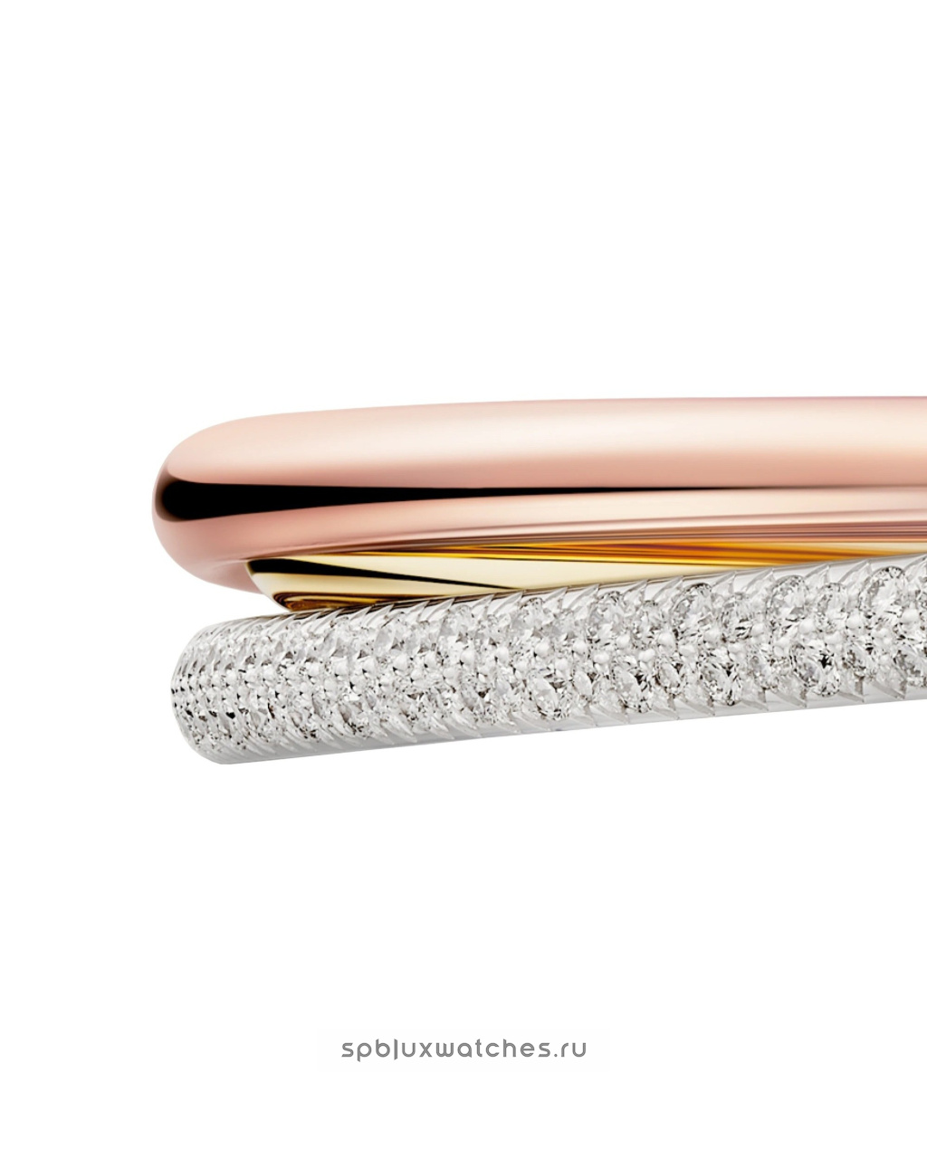 Браслет Cartier Trinity Half-Paved Bracelet Small Model N6721317