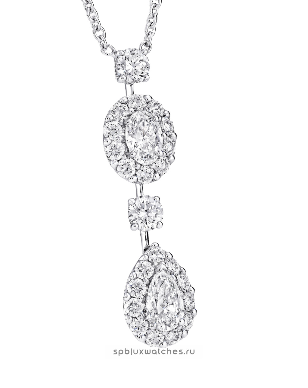Подвеска Graff Icon Oval and Pear Shape Diamond Drop Necklace RGP768