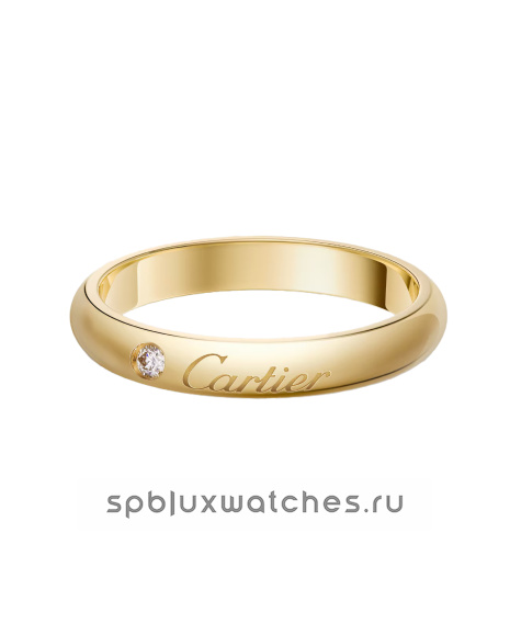 Кольцо Cartier C de Cartier Wedding Band, 3 mm Width, 1 Diamond B4243000