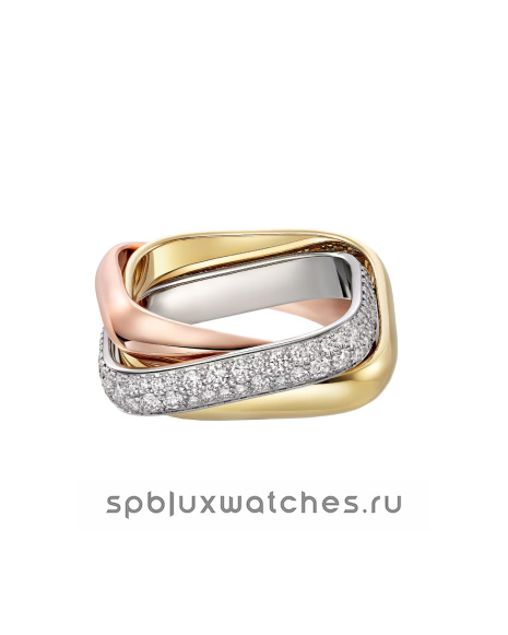 Кольцо Cartier Trinity Half-Paved Cushion-Shaped Ring Medium Model B4241900