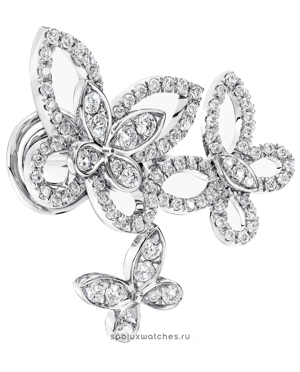 Серьги Graff Triple Butterfly Silhouette Diamond Earrings RGE1610