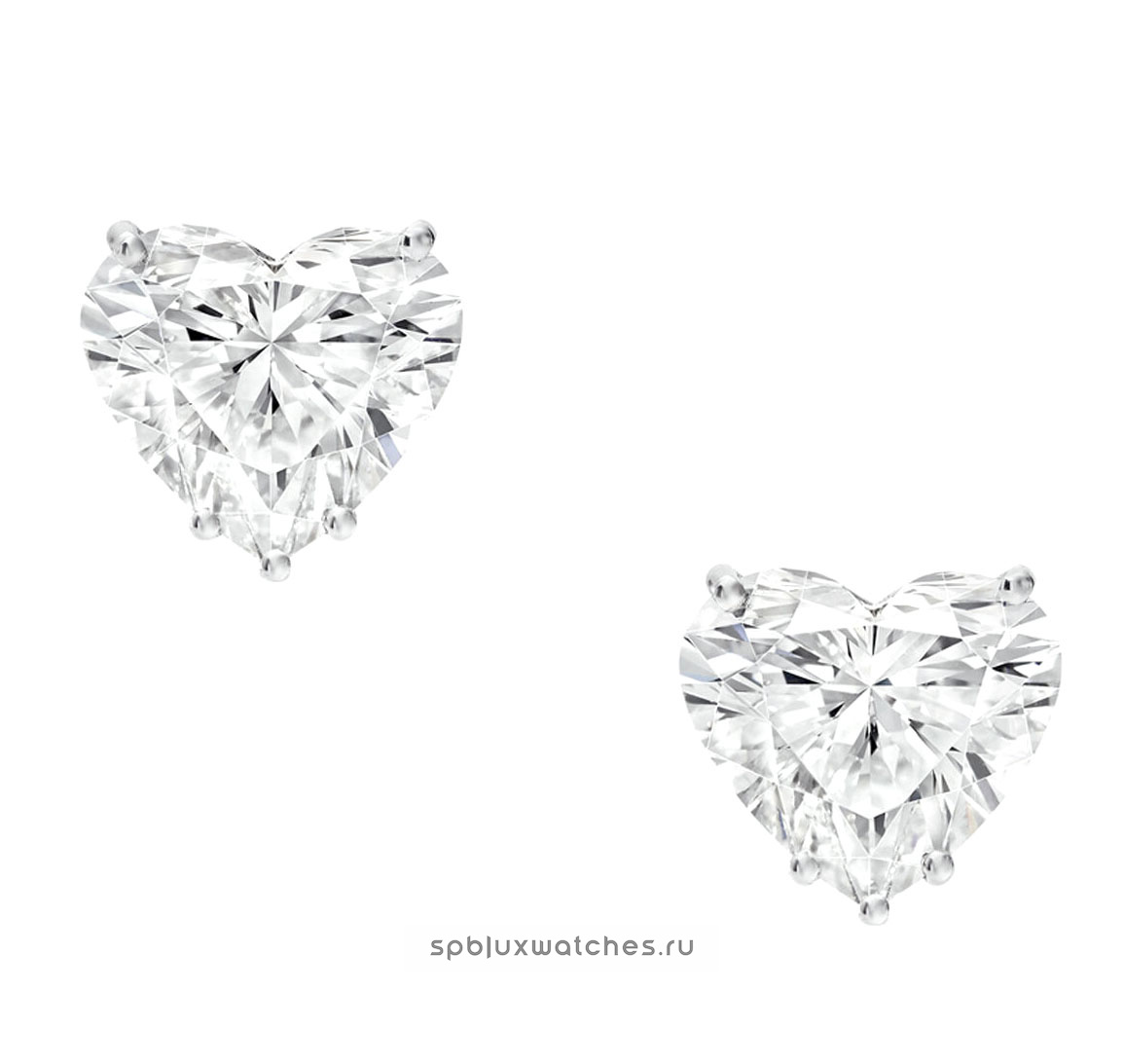 diamond stud heart earrings