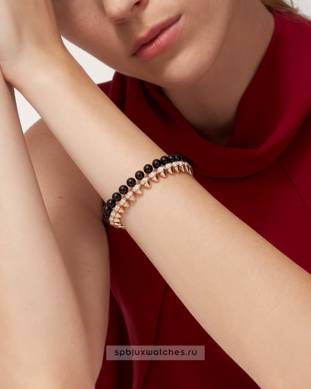 Браслет Cartier Clash de Cartier Flexible Bracelet Onyx Diamonds Extra-Large Model N6723417
