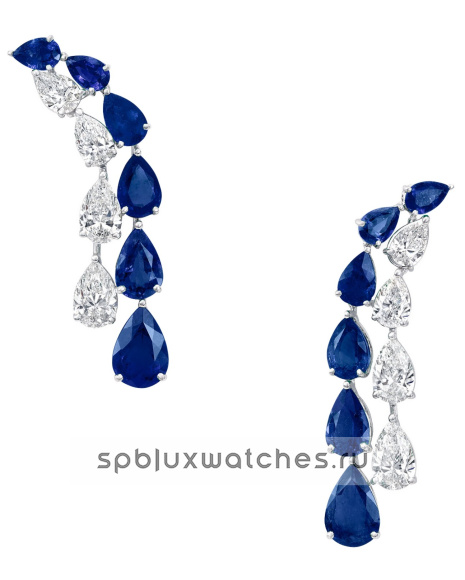 Серьги Graff Classic Graff Pear Shape Sapphire and Diamond Earrings RGE1132