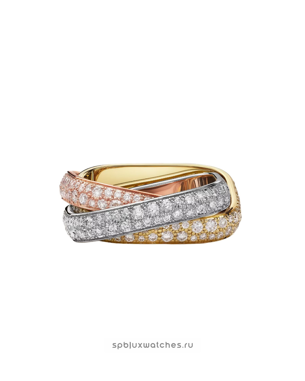 Кольцо Cartier Trinity Paved Cushion Ring Classic Model N4824700