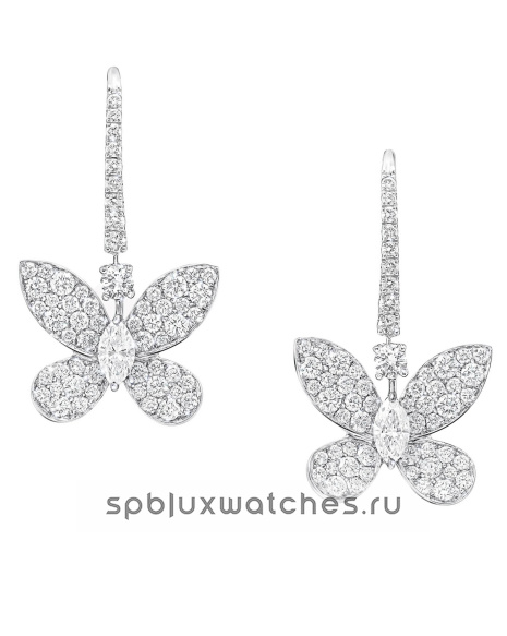 Серьги Graff Pave Butterfly Diamond Drop Earrings RGE642