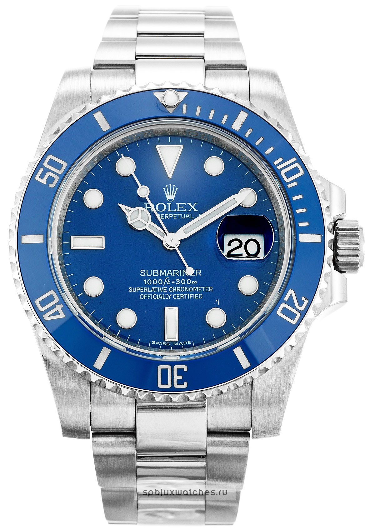 rolex submariner white gold blue dial price