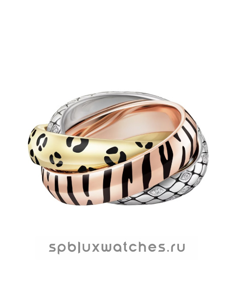 Кольцо Cartier Trinity Half-Paved Lacquer Ring B4241700