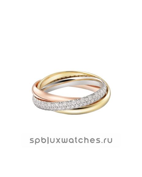 Кольцо Cartier Trinity Half-Paved Ring Small Model B4235900