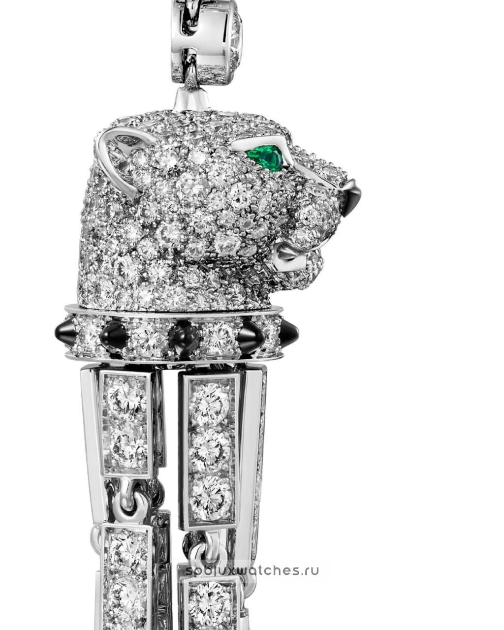 Серьги Cartier Panthere de Cartier Paved Emeralds Earrings H8001122