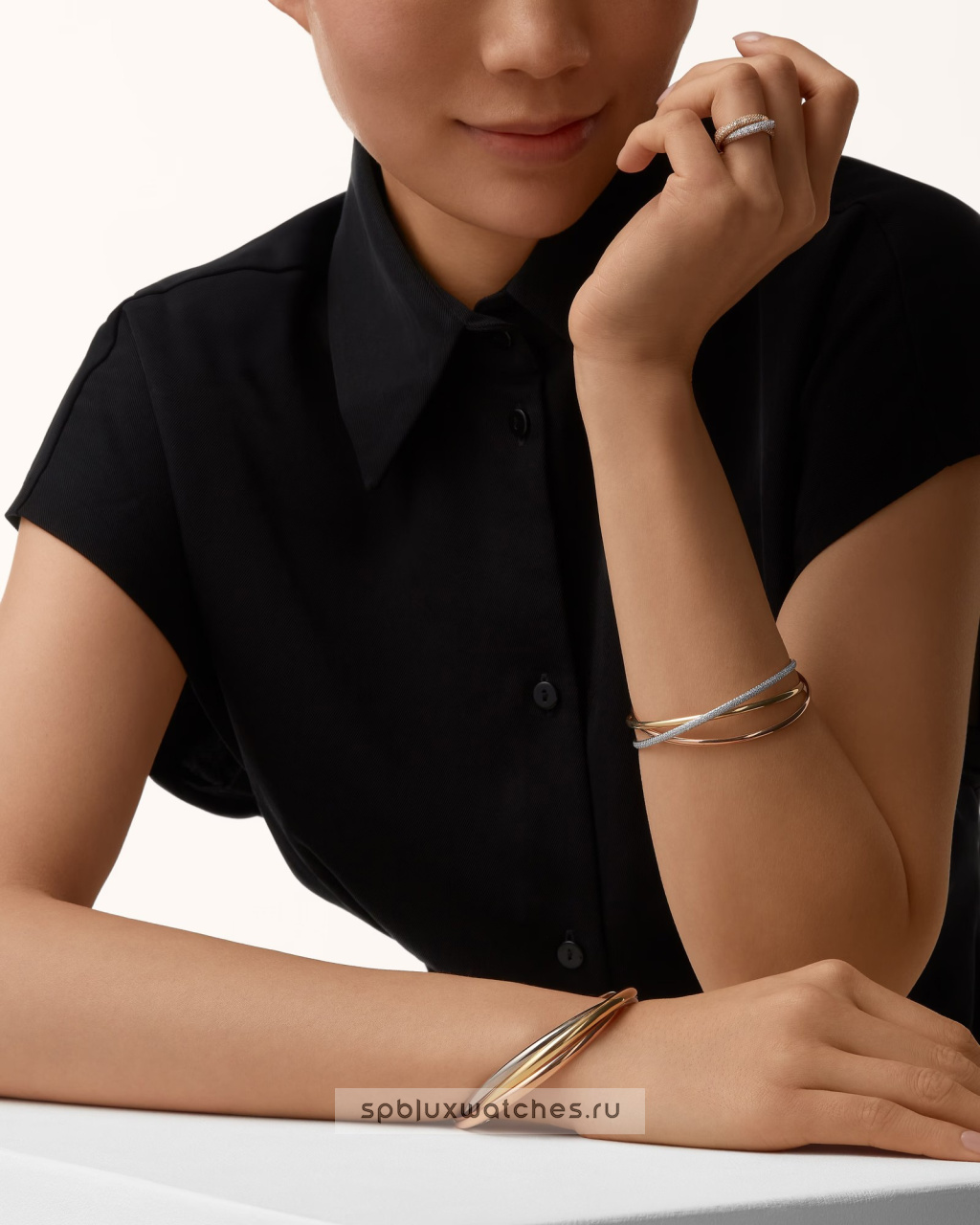 Кольцо Cartier Trinity Paved Ring Classic Model N4778200