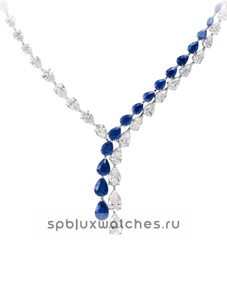 Колье Graff Classic Graff Pear Shape Sapphire and Diamond Cross-over Necklace RGN479