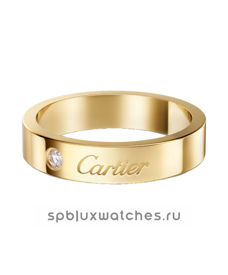 Кольцо Cartier C de Cartier Wedding Ring, 4 mm Width, 1 Diamond B4247200