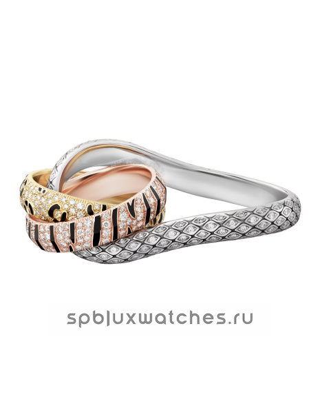 Кольцо Cartier Trinity Paved Lacquer Two-Finger Ring N4814300