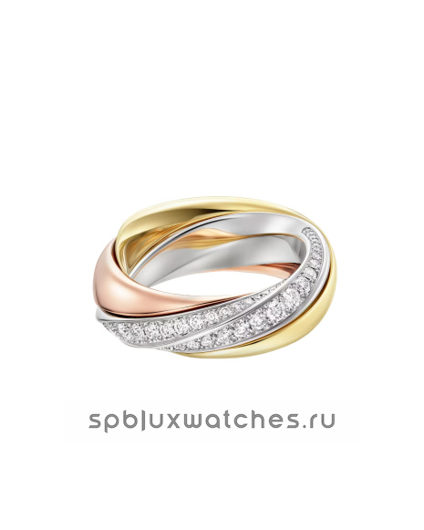 Кольцо Cartier Trinity Half-Paved Ring B4240800