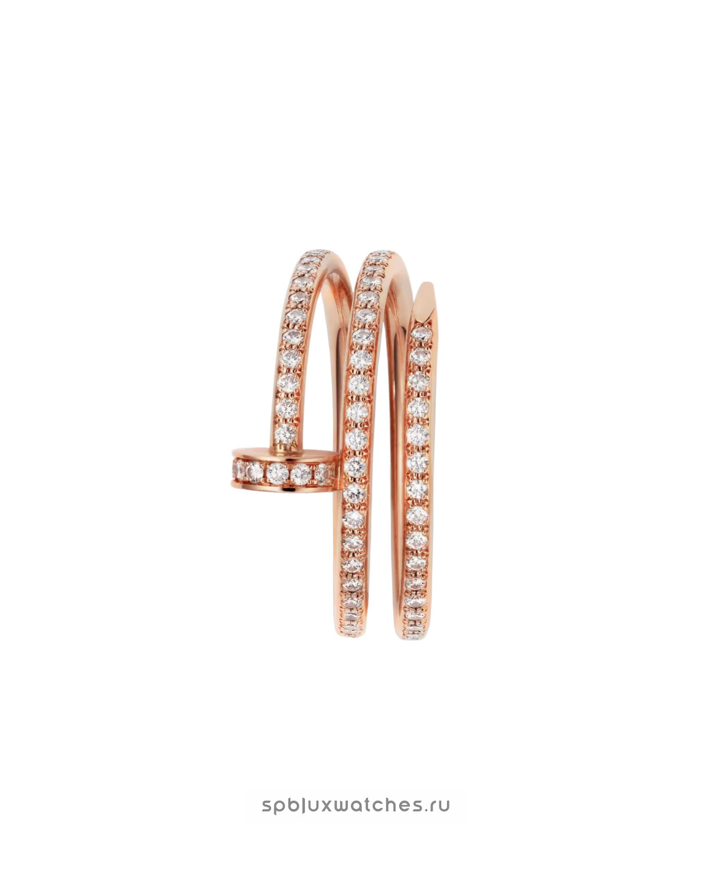 Кольцо Cartier Juste un Clou Double Ring Half-Paved B4210900