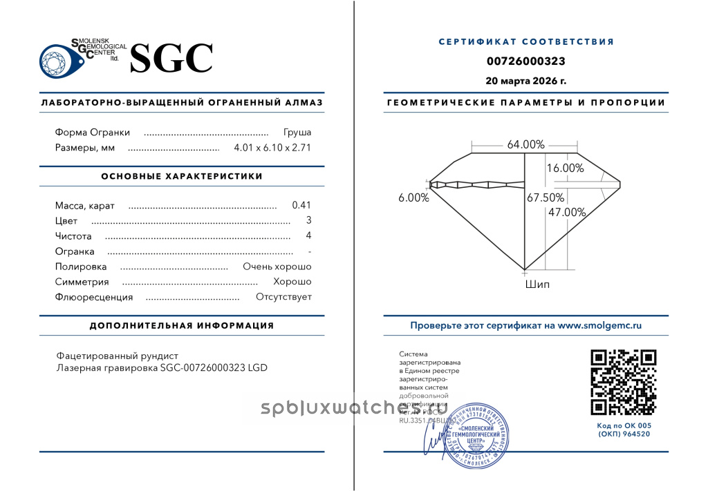 Кольцо No name с лабораторными бриллиантами 080691